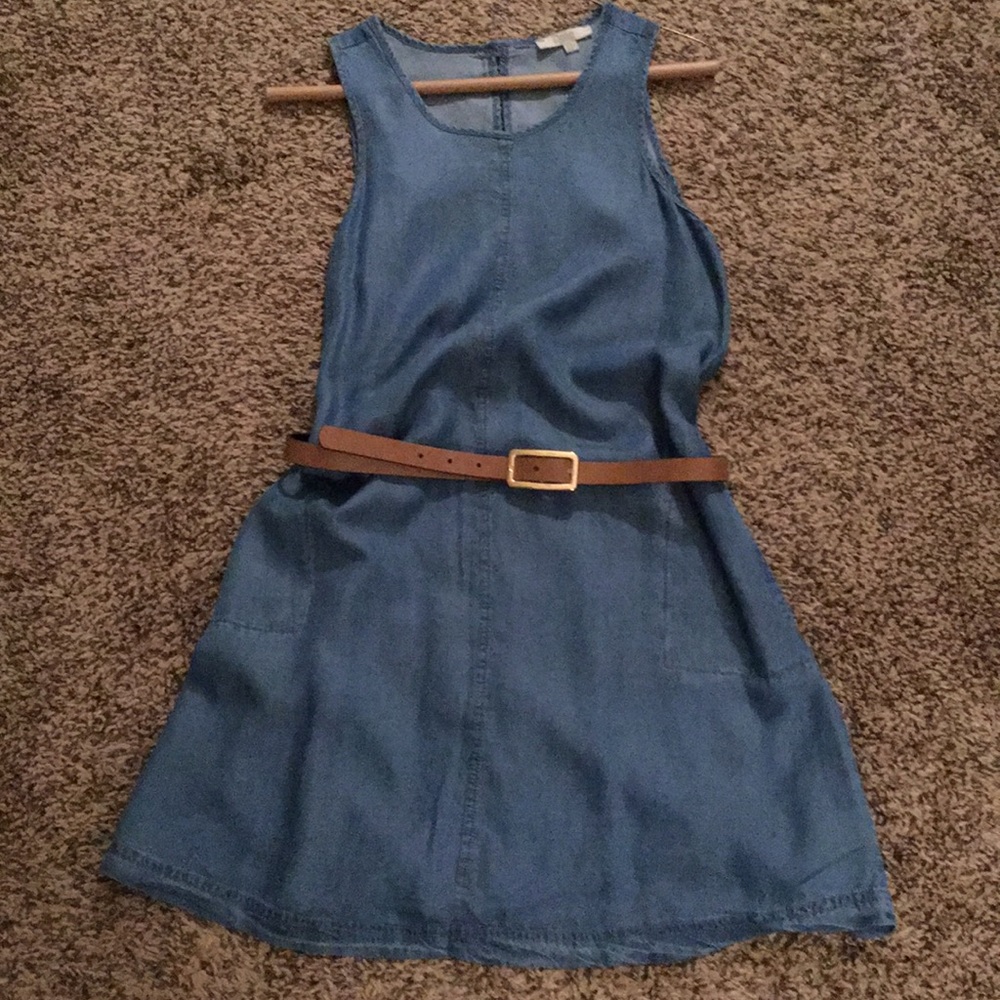 Denim dress with pockets